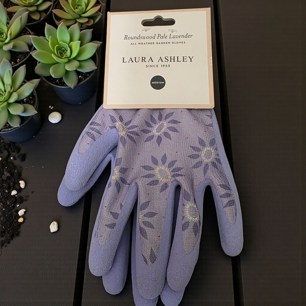 Laura Ashley Purple Floral Garden Gloves ALL Weather Garden Gloves NEW